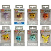 2026 15 Styles funko pop Anime Figure Pocket Keychains Pokemon Anime Figure Toys Pikachu Charizard Mewtwo Pocket Keychain Toys