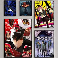 P-Persona 3 4 5 Royal Anima Game Poster Poster Waterproof HD Wall Art Decal Self-Adhesive Aesthetic Decor For Home Living
