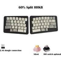 Split Ergonomic 60% HHKB-Alice Mechanical Keyboard 2.4G wireless, Hot-swappable. VIAL Programmable
