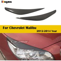Carbon Fiber Headlight Eyebrows Front Lamp Eyelids Fiber Glass Primer Car Decorative Sticker For Chevrolet 2012 - 2014 Malibu