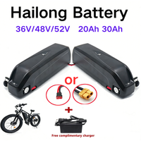 Large capacity Hailong Rechargeable Battery Smart BMS 36V 48V 52V 20Ah 30Ah 500W-1500W for Electric Scooter E-Bike Power Supply