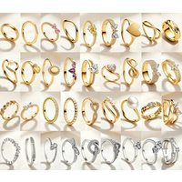 Hot Selling 925 Silver Gold Pigment Circle Zircon Bow Diagonal DIY Fashionable Women's Ring Fit For Daily Wear At Gatherings