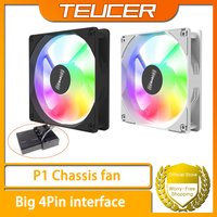 TEUCER P1 Chassis Fan 12cm Color Light 12V Computer Cooling Black White Big 4Pin