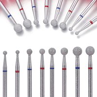 5/4/3mm Chrome Diamond Ball Bit Cuticle Clean Nail Drill Bits Russian Drill Bit Safety Under Nail Cleaner for Cuticle Dead Skin