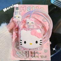 18W/20W Charger Protective Case Cartoon Kitty Cable Protector for iPhone 16 15 Charging Cable Data Charger Rope Cable Winder