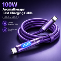 240W Super Fast Charging LED Cable Car Aromatherapy Type-C USB for Android iPhone Xiaomi