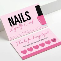 50pcs Nails Business Card Press On Nail Loyalty Paper Card Board Nail Discount Card Board Nails Accessories Tools