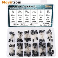 120pcs Aluminum Electrolytic Capacitor Assortment Kit 12values 16v 25v 50v 1uf 2.2uf 33uf 47uf 220uf 470uf