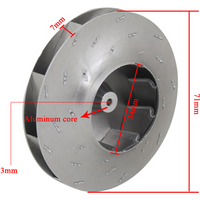 Cleaner Fan Impeller Motors Aluminum Impeller Fan Blade 71mm 62mm For Vacuum Cleaner Parts Vacuum