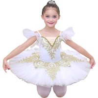White Swan Lake Professional Ballet Tutu Girls Platter Pancake Tutu Ballerina Party Dress Kids Child Ballet Dance Costume