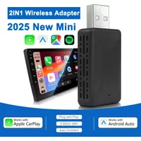 2-in-1 Wireless CarPlay Android Auto Adapter for Factory Wired Cars 5.8GHz WiFi Plug and Play USB Converter Box with OTA Update
