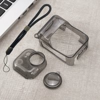 For Insta360 GO Ultra Soft TPU Silicone Protective Case with Lanyard Lens Cover Anti-Scratch Shockproof Skin Silicone Cover