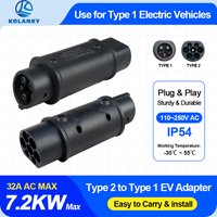 Kolanky Ładowarka EV Adapter typu 2 do typu 1 7,2 kW Ładowanie dla SAE J1772 US Pojazd elektryczny PHEV Hybrydowe samochody Gniazdo