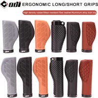ODI MTB Ergonomics Grips Bicycle Long/Short High Quality Rubber Handlebar Anti-Skid Cover Fiber Leather Bike Gloves Turn Handle