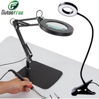 5x 30x Flexible Clamp-on Table Lamp with LED Light Third Hand Soldering Tool Desk Clamp USB Magnifier Welding/Reading Table Lamp