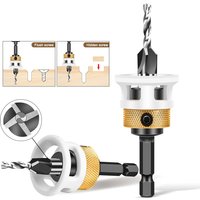 1PC Woodworking Limit Four Edge Countersink Drill Alloy Drill Cone Drill Adjustable Depth Step Drill Screw Countersink Drill Bit