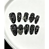 10-Piece Set of Dark Gothic Nail Stickers