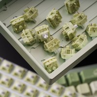 KeyGeek Jasmine Milk Green Switch V2M 43g 53g 58g for Gaming Mechanical Keyboard L4 PA66 N1 Pre Lubed Long Spring Green Milk Tea