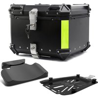 Motorrad-Topcase 45L Aluminiumlegierung Motorrad-Heckkoffer Wasserdicht Abnehmbarer Motorrad-Topcase mit Lederfutter und Sicherheitsschloss Geeignet zum Verstauen von Helmen und Gepäck