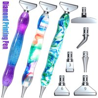 Fashion Resin Diamond Painting Pen With 6 Tips, DIY Craft Diamond Art Tools Accessories, Best gift for Diamond Art Lover