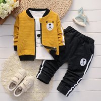 Ensemble de vêtements pour bébé garçon, hauts à capuche en coton tendance + pantalon, 3 pièces, tenues pour bébés garçons, survêtement pour nouveau-nés, ensembles de vêtements pour enfants