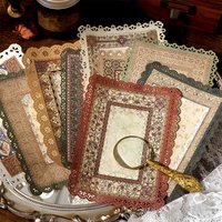Vintage Lace Hollow Out Material Paper Pack Aesthetic Floral Border Decorative Paper for Junk Journal Scrapbook DIY Crafts