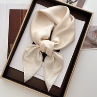 70cm Small Square Scarf Soft Satin Headscarf Geometric Print Neck Protection Fashionable Versatile Neck Warmer Scarf