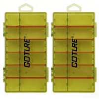 Goture Transparent Fishing Tackle Boxes Bait Container Portable Organizer Boxes Compartments Fishing Accessories Plastic Case