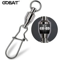 GOBAIT 20PCS Swivel Snap Connector Pin Ball Bearing Rolling Ring Buckle Kit Pesca Lure Line Connect Cross Lock Fishing Tools