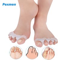 Pexmen 2/4Pcs Gel Toe Separator Soft Toe Spacer for Men and Women Bunions Corrector Correct Restore Toes to Their Original Shape
