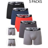 AliExpress NONE 5-piece Set Of Solid Color Fashionable Simple Sports Long Underwear Comfortable Plus Size Flat Corner Pants Cycling Base Shorts