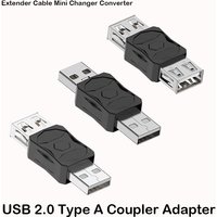 USB 2.0 Female to Female Coupler & Male to Male Extender Cable Adapter – Mini USB Connector Converter for PC, Laptop, Printers