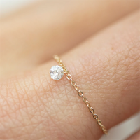 Real 14K Gold Filled Zircon Rings Dainty Knuckle Rings Boho Jewelry Ring For Women Tarnish Resistant Ring Hypoallergenic Jewelry