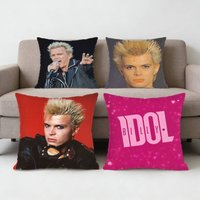 Famous B-Billy Idol Pillow Case Anti-dustmite Pillowcase Invisible zipper silky short plush Sofa cushion cover