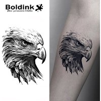 Boldink Fierce Gaze Eagle Temporary Tattoo,Lasts To 15 Days New Technology Magic Waterproof Semi Permanent Sticker.