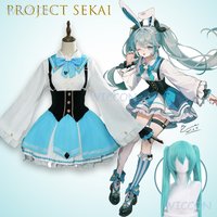 Project Sekai Mikuku Cosplay Costume March Rabbit Future Lolita Dress Anime Vocaloid Character Outfit Party Christmas Christmas