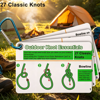 7Pcs Durable PVC Fishing Knot Guide Card 12 Practical Knots Set with Storage Buckle for Anglers Fishermen Tackle Box Accessories
