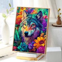 Wolf and Flower 500/1000/1200/2000 PCS Jigsaw Puzzles Family Activity Games for Gameroom Bedroom Home Decor Frameless