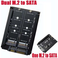 M.2 NGFF Dual SSD B+M Key to 2.5inch SATA 3.0 Adapter Card B key Converter With Enclosure Socket (Not Supported NVMe M key)