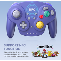 Wireless NFC Controller for Switch Online,NGC Style Pro Controller Compatible with Switch Switch 2 PC/Steam - Gyro Axis & Rumble