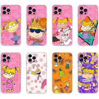 R-Rugrat Chuckie A-Angelica Phone Case For iPhone 16,15,14,13,12,11 Plus,Pro,Max,XR,XS,Plus,E,Mini Transparent Soft Cover