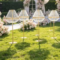 100-120cm f10 8pcs Wedding Table Flower Stand Gold Pillar Flower Centerpieces Rack Stand Candle no Cup for Event Stand