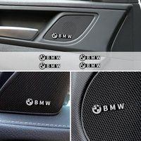 4pcs 3D aluminum speaker stereo speaker badge emblem Sticker For BMW 1 3 5 7 Series M F01 F20 F10 F13 E52 E53 E60 E9 Accessories