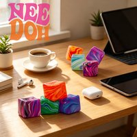 Needoh Flow Pattern Cube Pinch Toy Soft Slow Rebound Colorful Autism Sensory Maltose Texture Non Toxic Release Pressure Gift