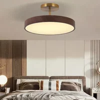 2025 Modern Bedroom Ceiling Lamp For Cloakroom Corridor Aisle Round Chandelier Living Room Study Iron Imitation Wood Lighting Fi