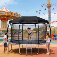 Waterproof UV Protection Oxford Trampoline Canopy Shade Tent Cover 8 10 12 14 Feet Outdoor Backyard Home Gym Core Training