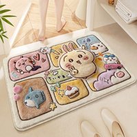 Chiikawa Usach Imitation Cashmere Ins Carpet Mat Quick Drying Anti-slip Foot Pads Good Looks Gift Simple Fashion Cartoon Cute