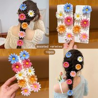 10 colorful random flower hair clips, sweet wind sunflower clips