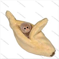For Healing, Cute Plush Flocked Little Monkey Banana Bed Doll Creative Throw Pillow Flannel
