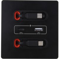 Anssin Universal Smart Wall Socket mit Dual Type C einziehbarem Kabel, 12 W Schnelllade-USB-C-Anschluss, PC-Steckdosenpanel